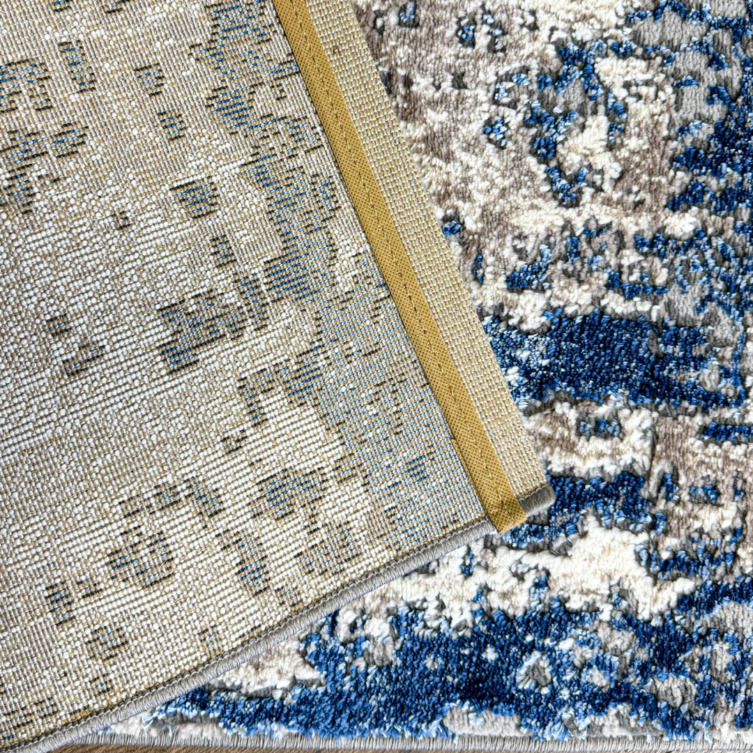 Poze Covor Modern, Elegant, 300x400cm, gros si pufos, SHINNY V3, Albastru/Gri/Alb cumparamisim.ro