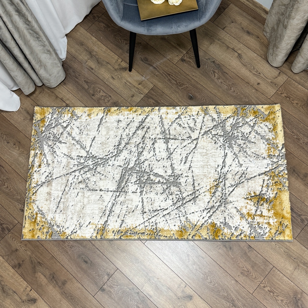 Covor Modern, Elegant, 200x300cm gros si pufos, SHINNY V1, Galben/Gri/Alb - 3 | YEO