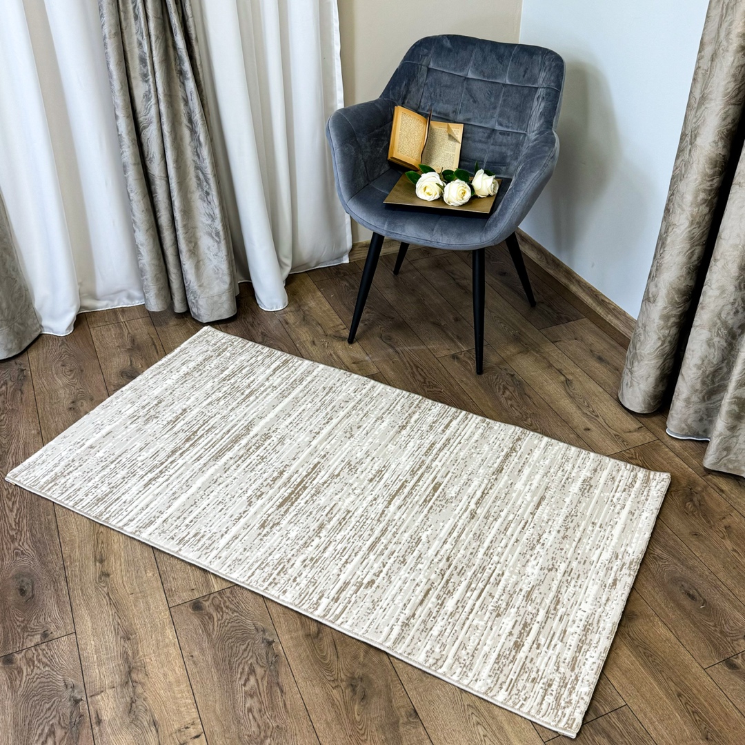 Covor Modern, Elegant, 100x200cm, gros si pufos, CREATION V1, Gri/Maro - 2 | YEO