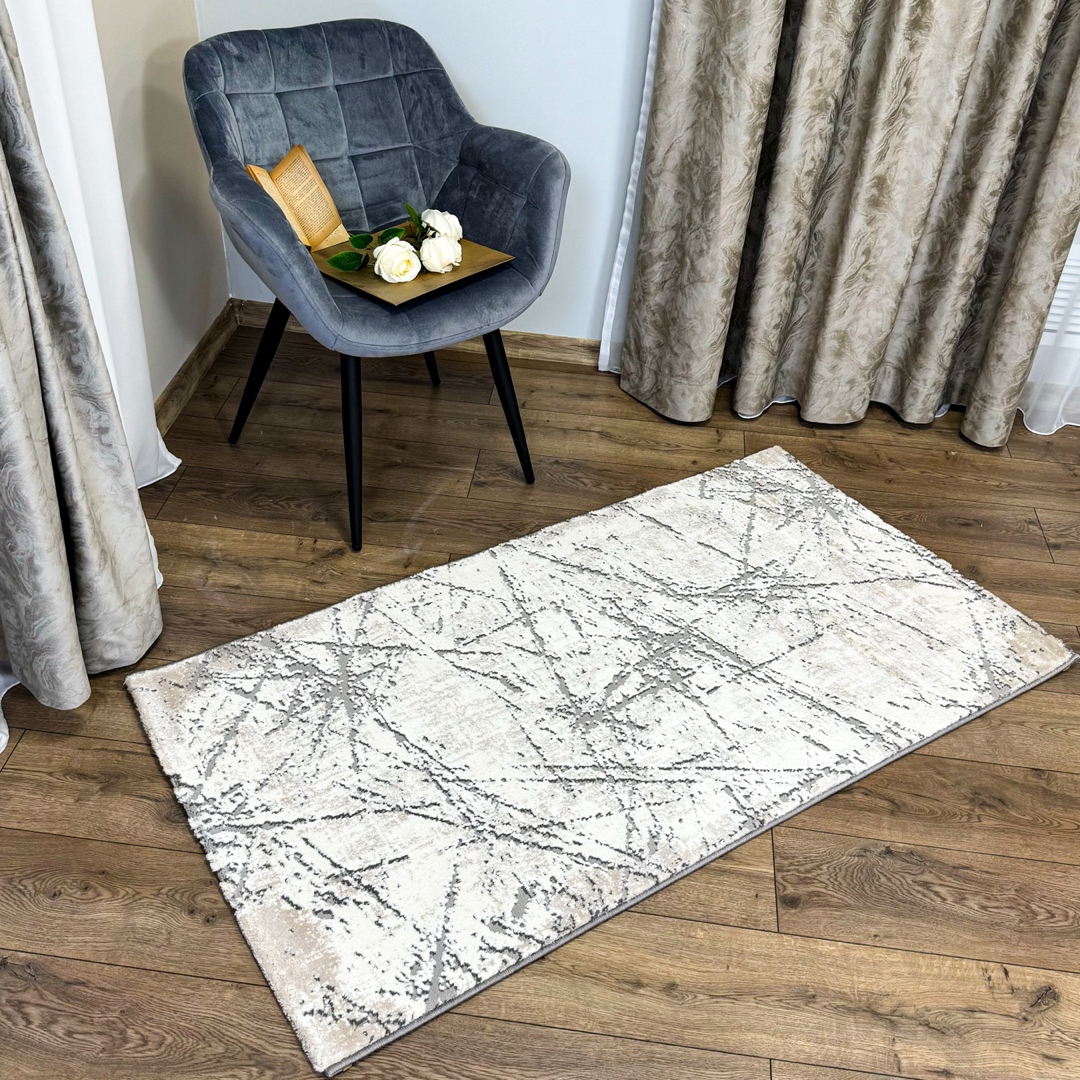 Covor Modern, Elegant, 300x400cm, gros si pufos, SHINNY V1, Gri/Alb - 3 | YEO