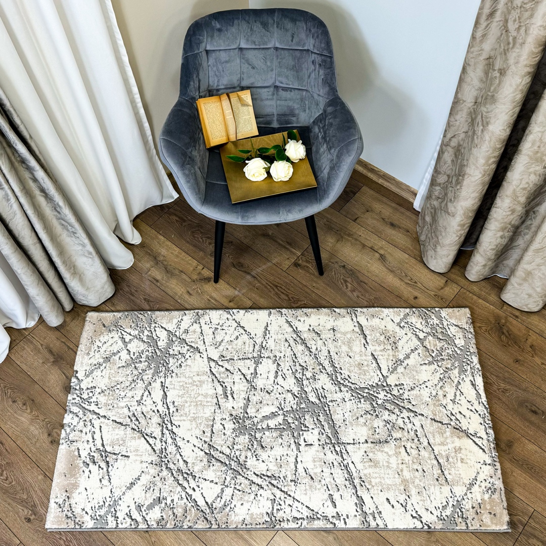 Covor Modern, Elegant, 240x340cm, gros si pufos, SHINNY V1, Gri/Alb - 1 | YEO