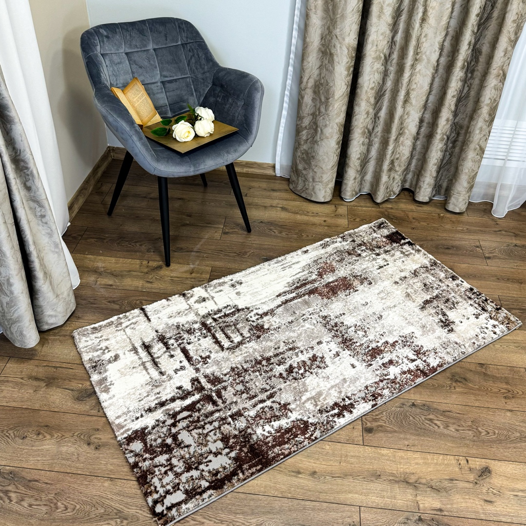 Covor Modern, Elegant, 200x300cm, gros si pufos, SHINNY V3, Maro/Gri/Alb - 3 | YEO