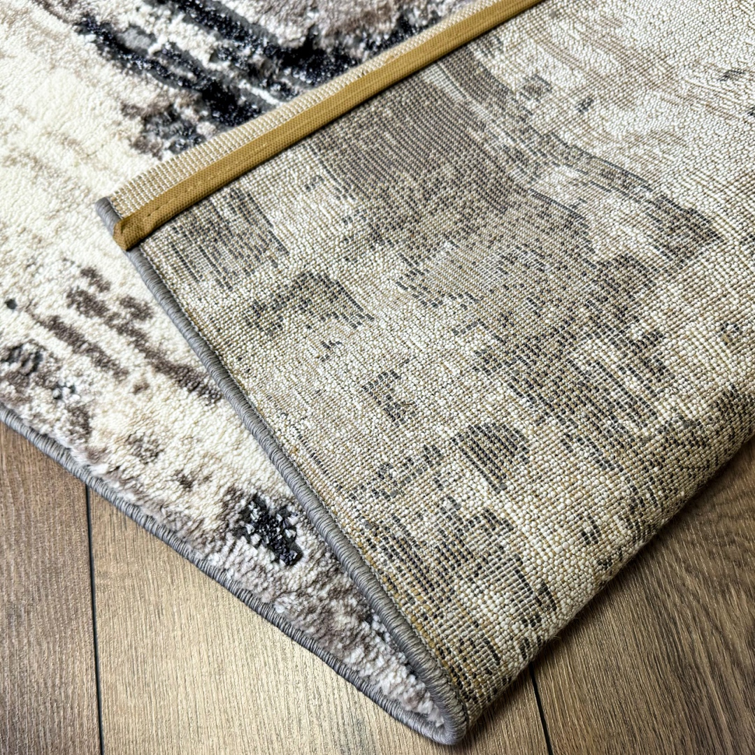 Poze Covor Modern, Elegant, 240x340cm, gros si pufos, SHINNY V3, Negru/Gri/Alb cumparamisim.ro