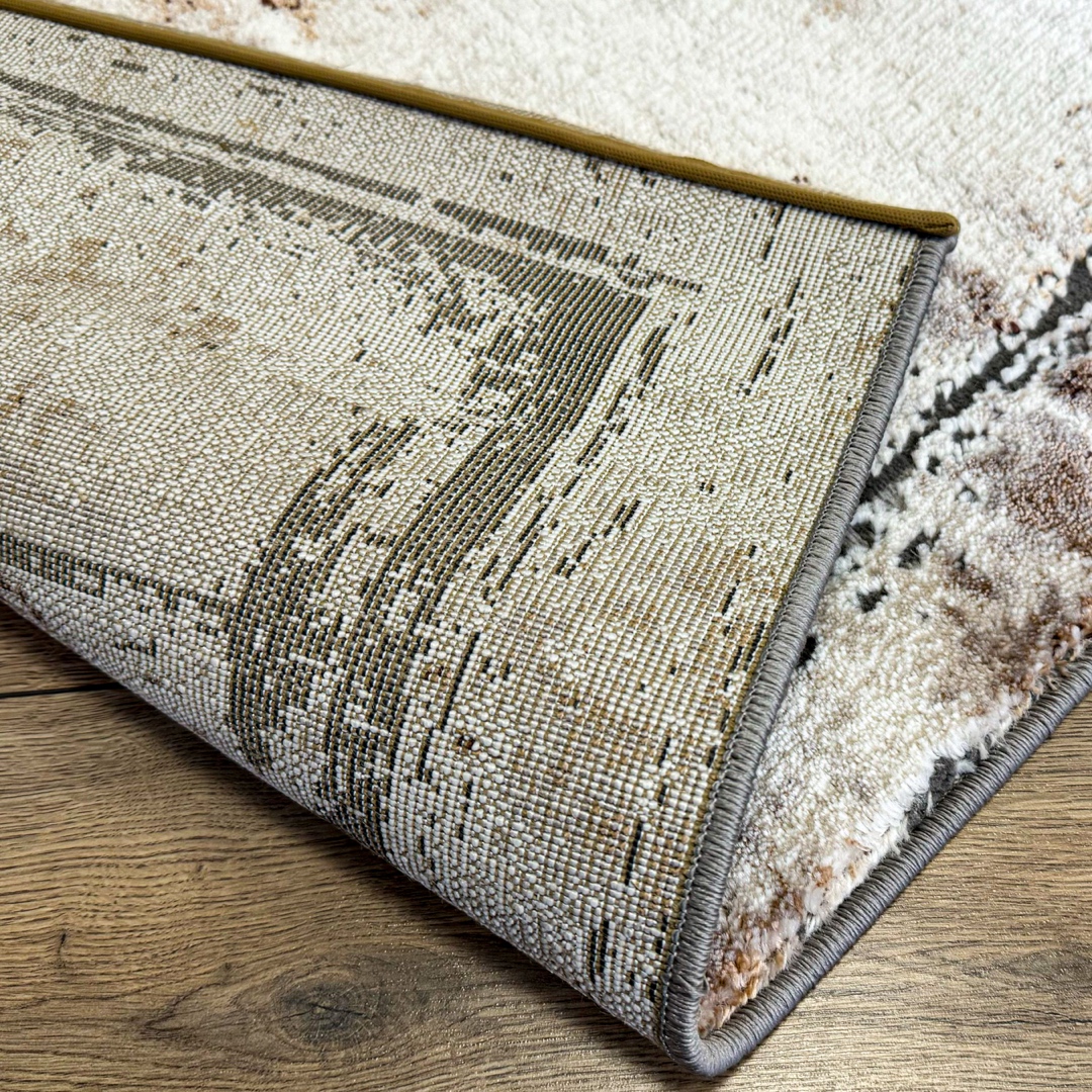 Poze Covor Modern, Elegant, 300x400cm, gros si pufos, SHINNY V2, Maro/Gri/Alb cumparamisim.ro