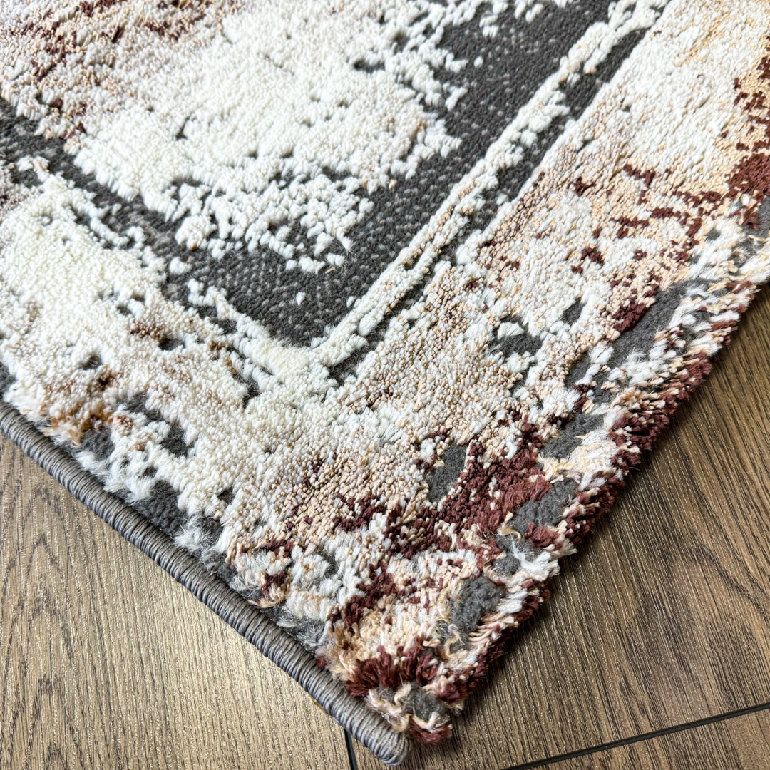 Covor Modern, Elegant, 240x340cm, gros si pufos, SHINNY V2, Maro/Gri/Alb - 4 | YEO