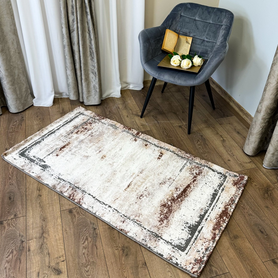 Covor Modern, Elegant, 160x230cm, gros si pufos, SHINNY V2, Maro/Gri/Alb - 3 | YEO