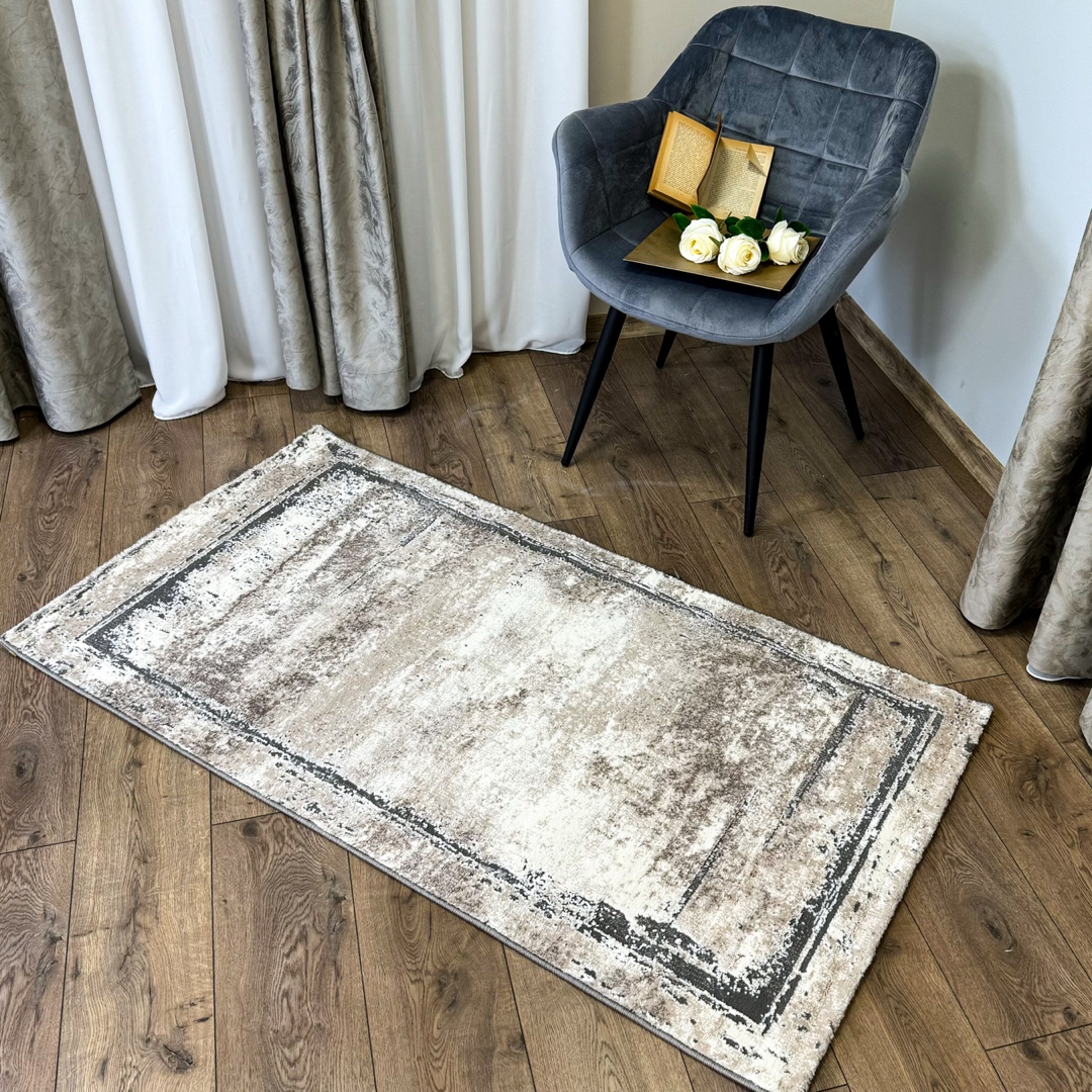 Covor Modern, Elegant, 100x200cm, gros si pufos, SHINNY V2, Gri/Alb - 2 | YEO