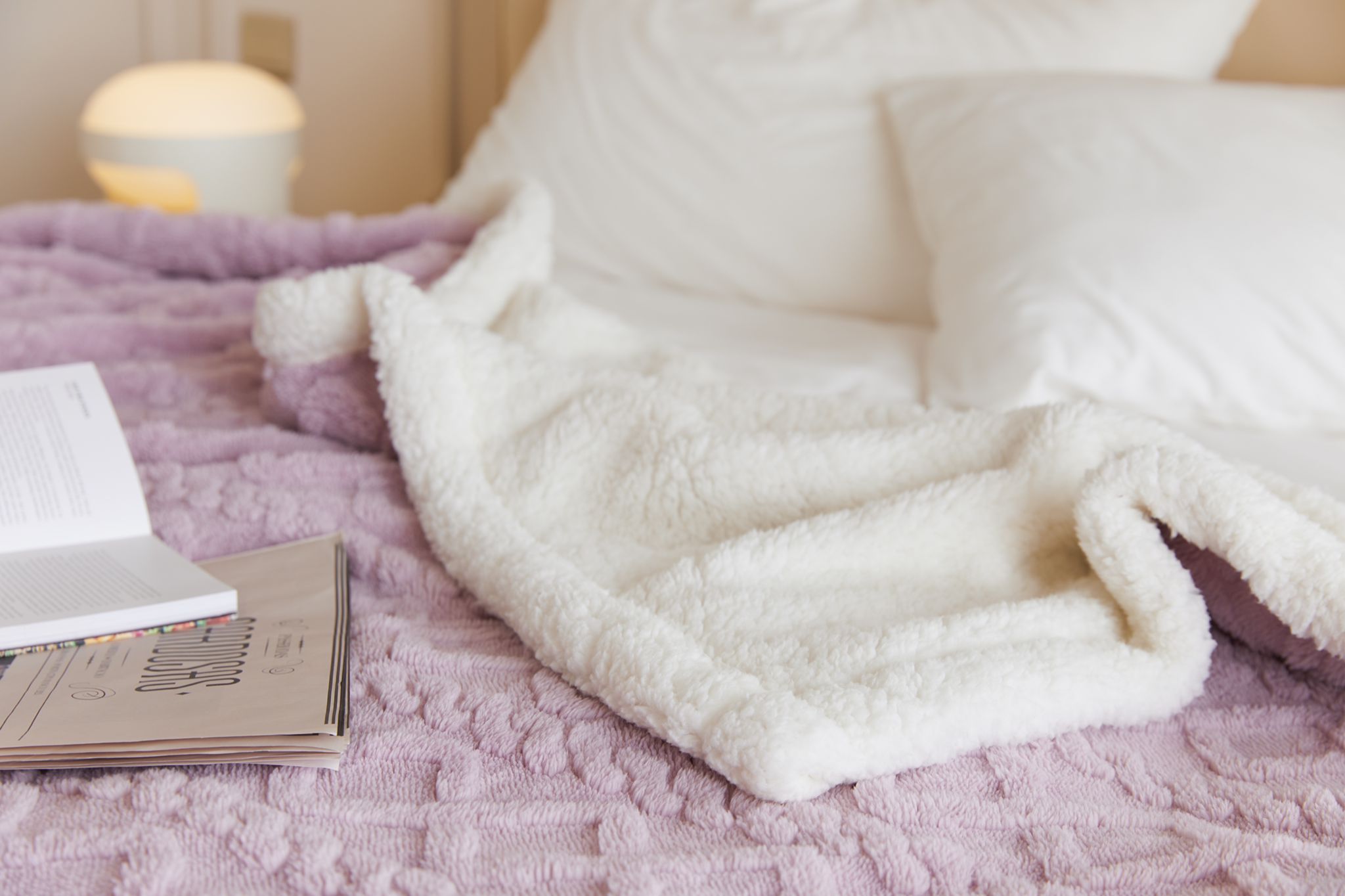 Poze Patura CoCoLiNo tip Tricotaj cu blanita, 200x230cm, Jojo Home, Lila cumparamisim.ro