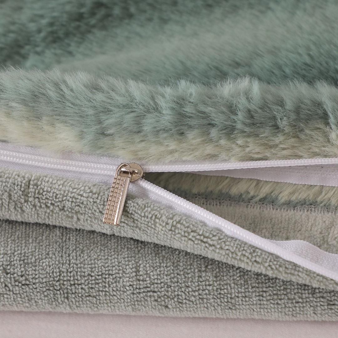 Poze Patura Premium, 200x230cm, cu Blanita Shorthair si Cocolino, cu Fermoar, Petrol, Gri – Lux, Caldura & Versatilitate! cumparamisim.ro