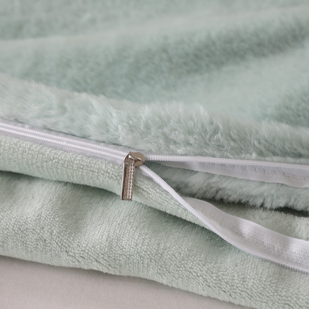 Poze Patura Premium, 200x230cm, cu Blanita Shorthair si Cocolino, cu Fermoar, Menta – Lux, Caldura & Versatilitate! cumparamisim.ro