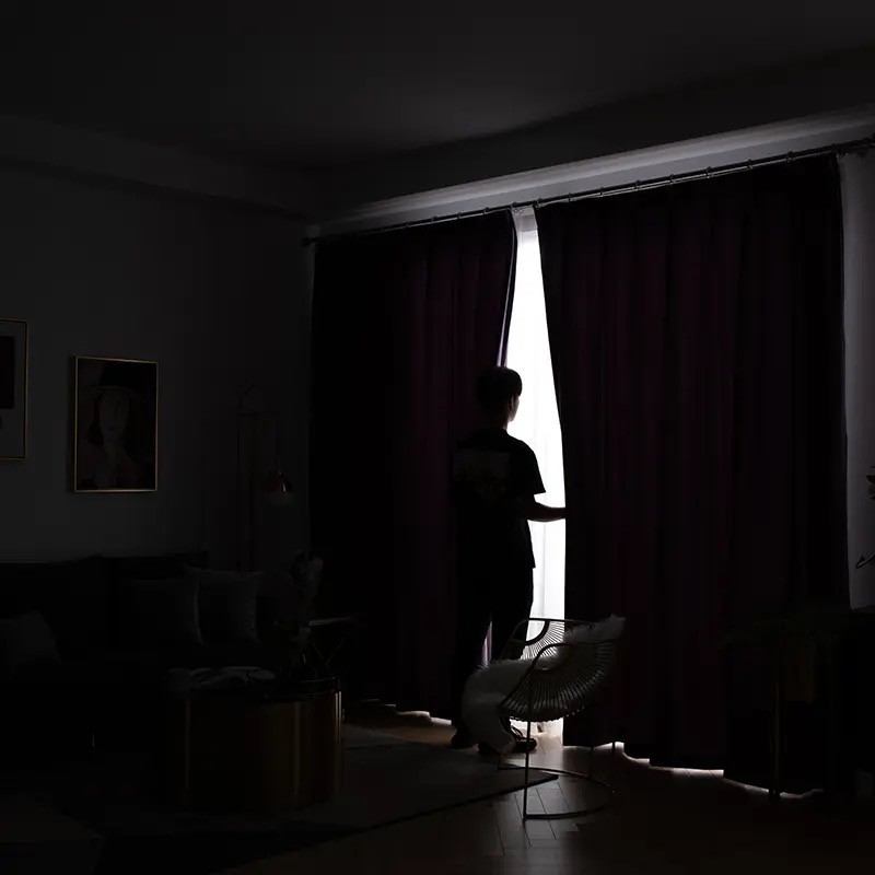 Poze Set 2 Draperii Blackout 80%, din Catifea, Turquoise, 140cm latime x 260cm inaltime, cu tiv lat pt bara cumparamisim.ro