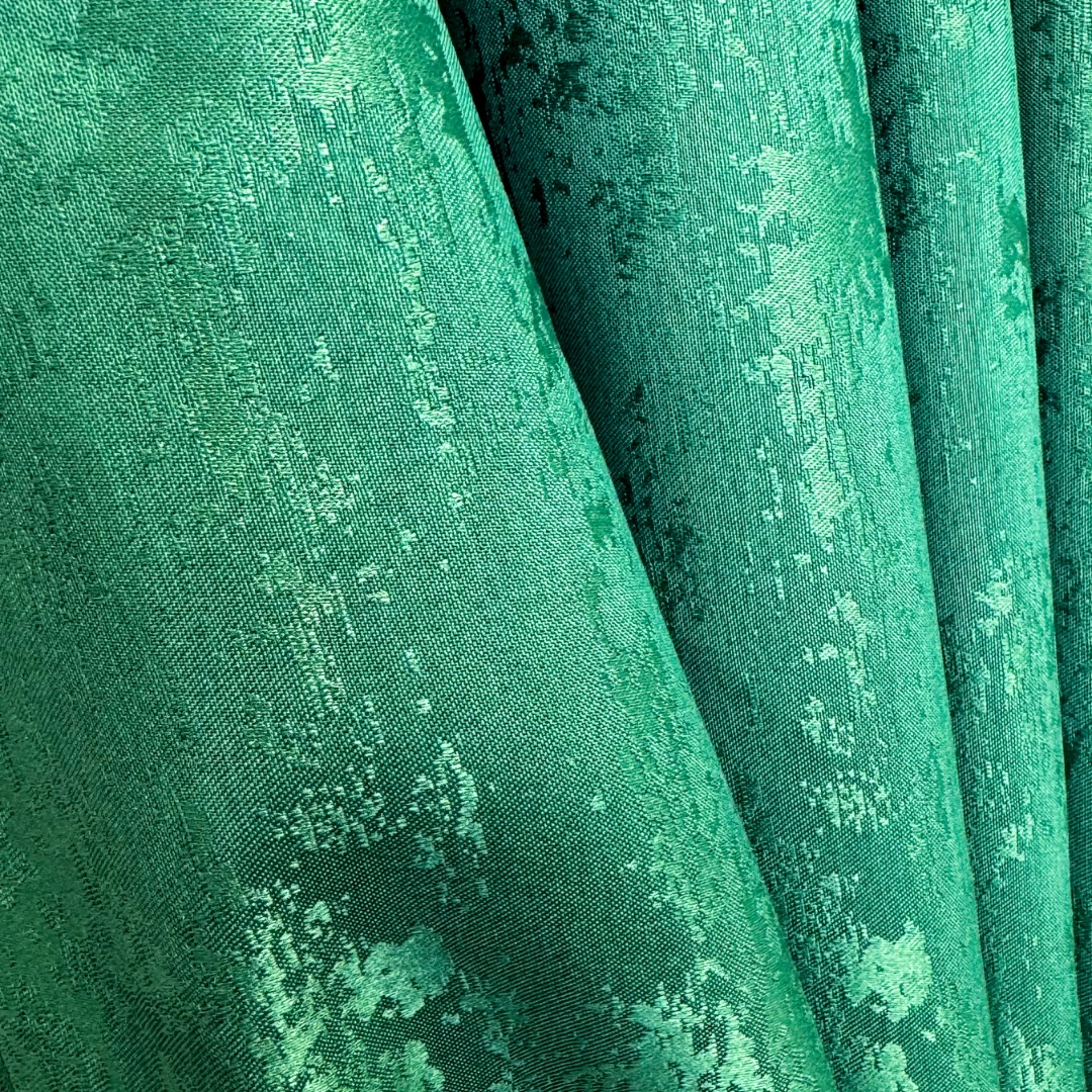 Poze Set 2 Draperii din Jacquard model Nisip, 140cm latime x 260cm inaltime, cu TIV LAT, VERDE SMARALD cumparamisim.ro