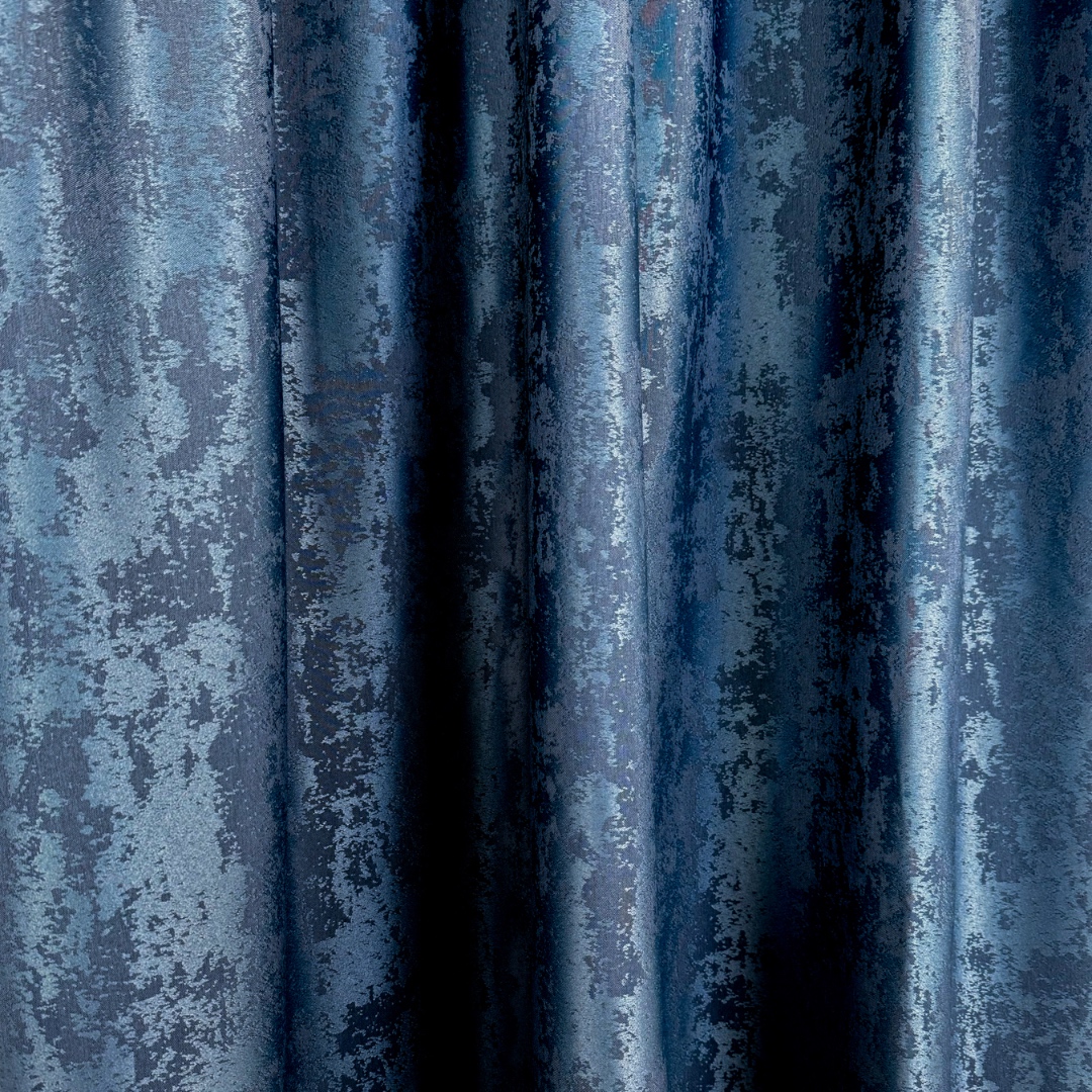 Poze Set 2 Draperii din Jacquard model Nisip, 140cm latime x 260cm inaltime, cu TIV LAT, BLEUMARIN cumparamisim.ro