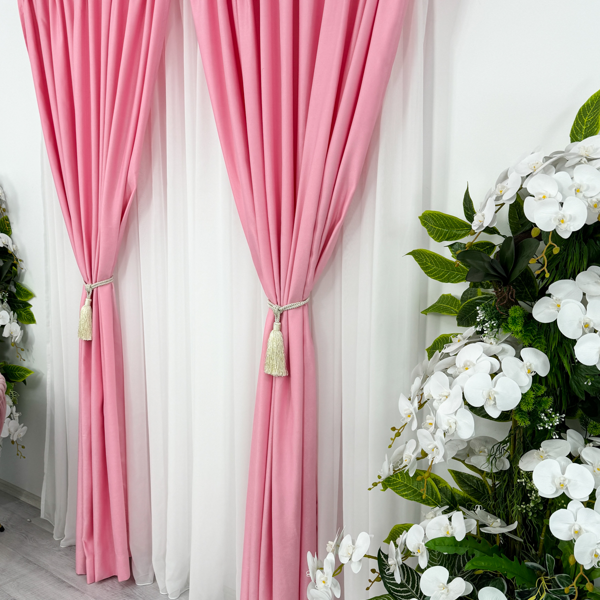 Poze Set 2 Draperii Soft Touch, cu Aspect Fin si Tenta Satinata, 140cm latime x 260cm inaltime, cu TIV LAT, Roz cumparamisim.ro