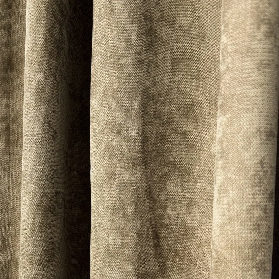 Poze Set 2 Draperii Blackout 80%, din Catifea cu Broderie, 140cm latime x 260cm inaltime, cu TIV LAT, Elite V3, Bej cumparamisim.ro