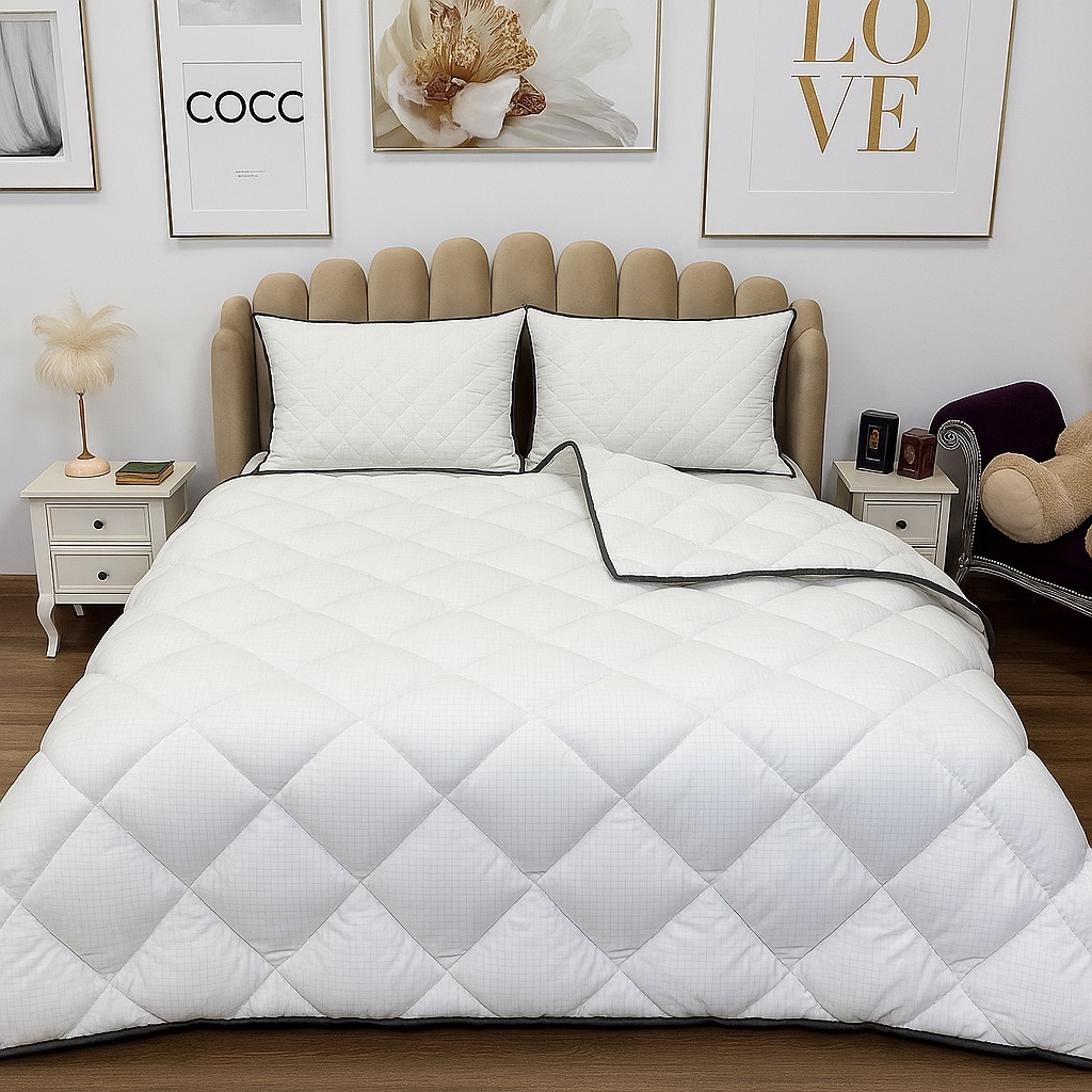 Poze SET Pilota Bamboo 200x220cm + 2 Perne 50x70cm Bamboo, Matlasate cu fata lavabila, Fabricate in Romania cumparamisim.ro