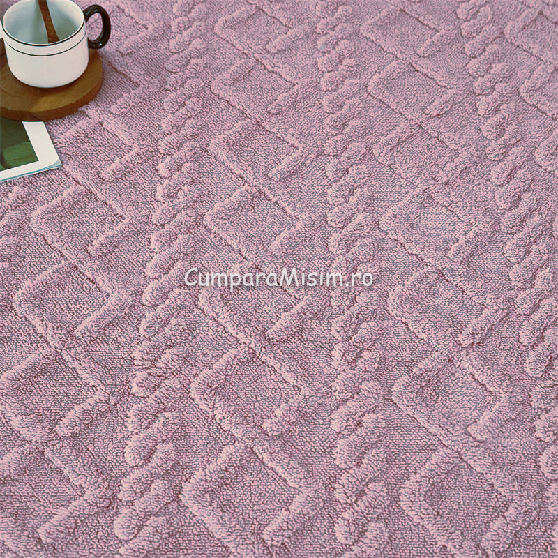 Poze Cearsaf cu elastic COCOLINO, 180x200x25cm, 2 fete de perne, Jojo Home, model Tricotat, Lila cumparamisim.ro