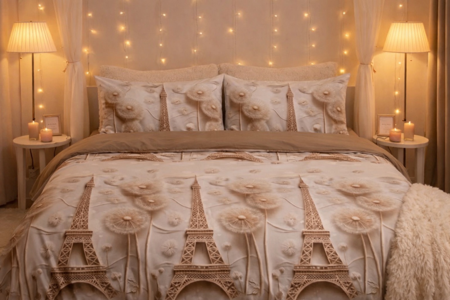 Poze Lenjerie pat dublu, bumbac satinat, cearsaf clasic, 4 piese, Gri, Paris cumparamisim.ro