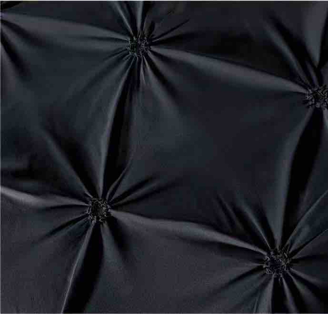 Poze Lenjerie de Pat Premium, JOJO HOME,  Finet cu Pliuri Brodate, 6 Piese, Nesifonabila si Durabila, Negru cumparamisim.ro