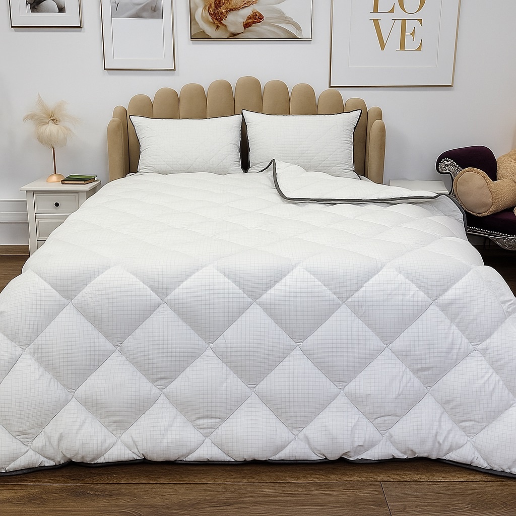 Pilota 200x220cm, Casetata, cu Puf Siliconizat, Fabricata in Romania - imagine 3