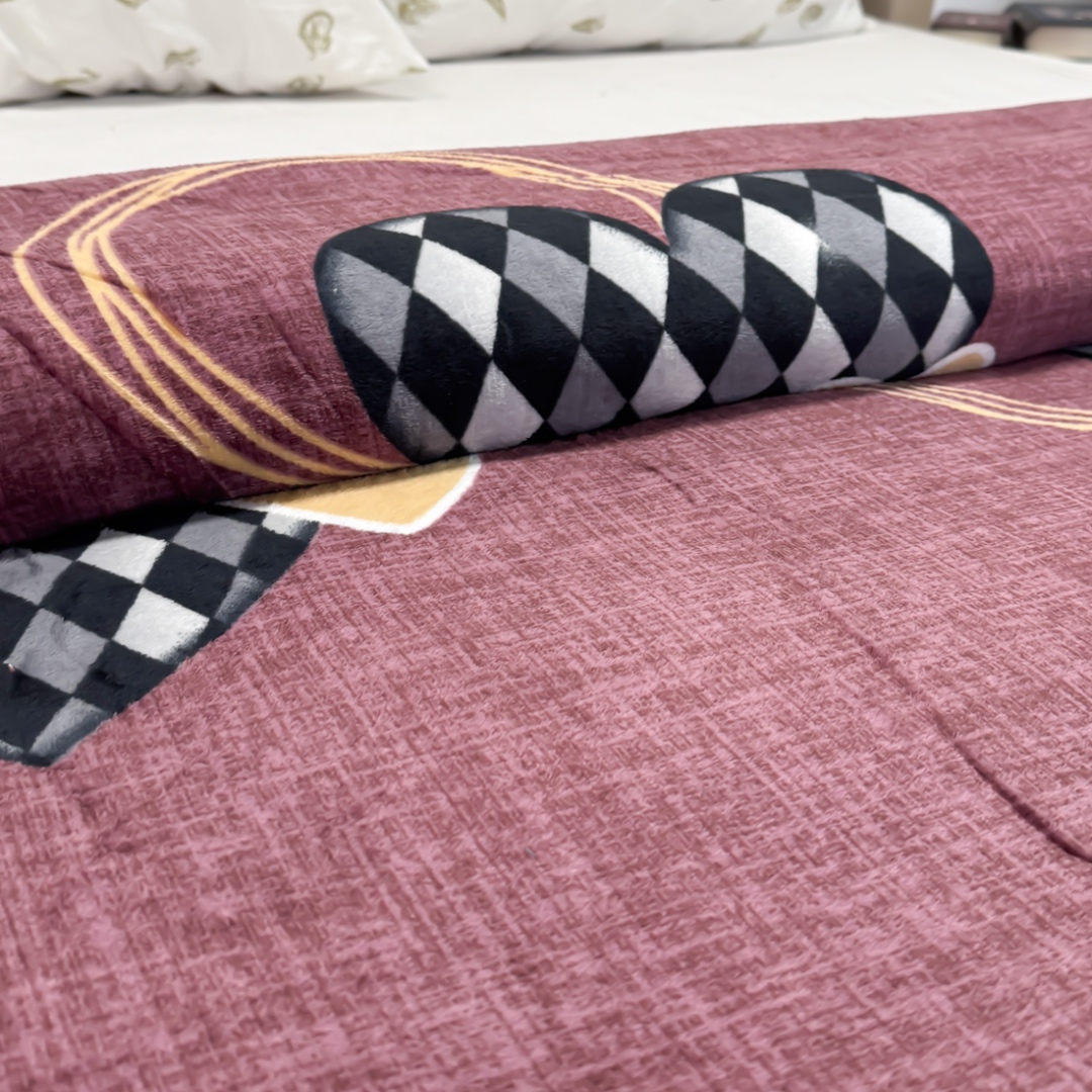 Patura Pufoasa CoCoLiNo (Fleece), 200x230cm, 240gr/m, Violet, Inimioare - Rasfatul Perfect pentru Serile Racoroase - view 3