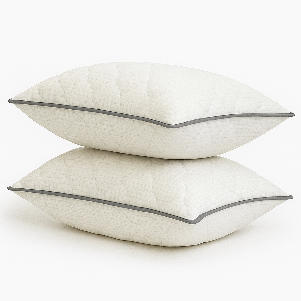 Set 2 perne Matlasate UltraSonic, dreptunghiulare 50x70 cm, Alb, Fabricate in Romania - imagine 2