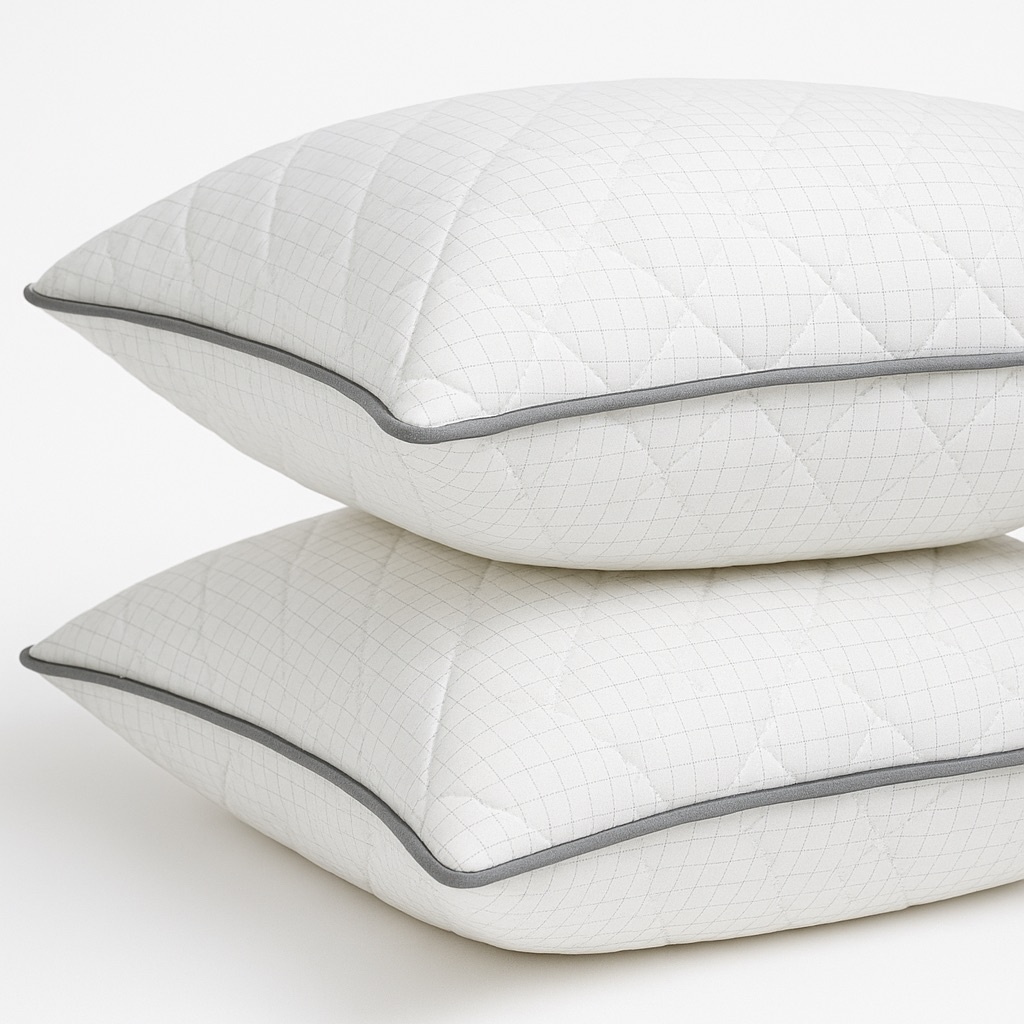 Set 2 perne Matlasate UltraSonic, dreptunghiulare 50x70 cm, Alb, Fabricate in Romania - imagine 4