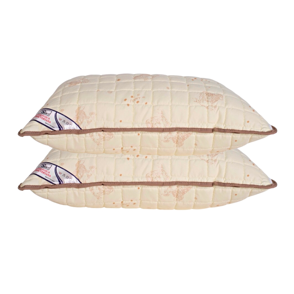 Set 2 perne matlasate umplute cu LANA Wooltex, dreptunghiulare 50x70 cm, Fabricate in Romania - imagine 2