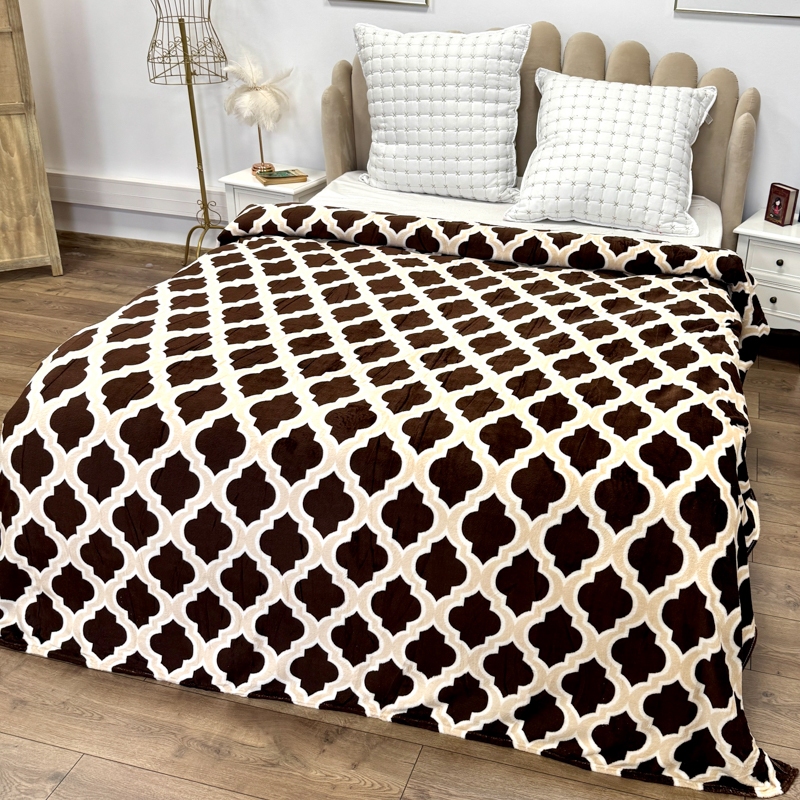 Patura pufoasa cocolino 200x230cm, 240g/mp, Bej, Maro, Oriental - view 2