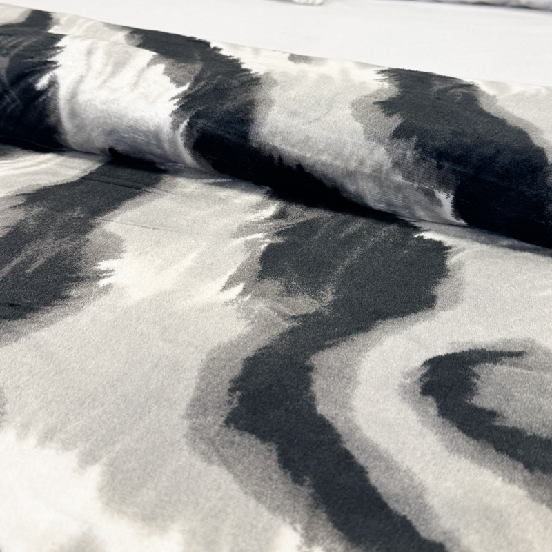 Patura pufoasa cocolino 200x230cm, 240g/mp, Negru, Gri, Zebra - view 4