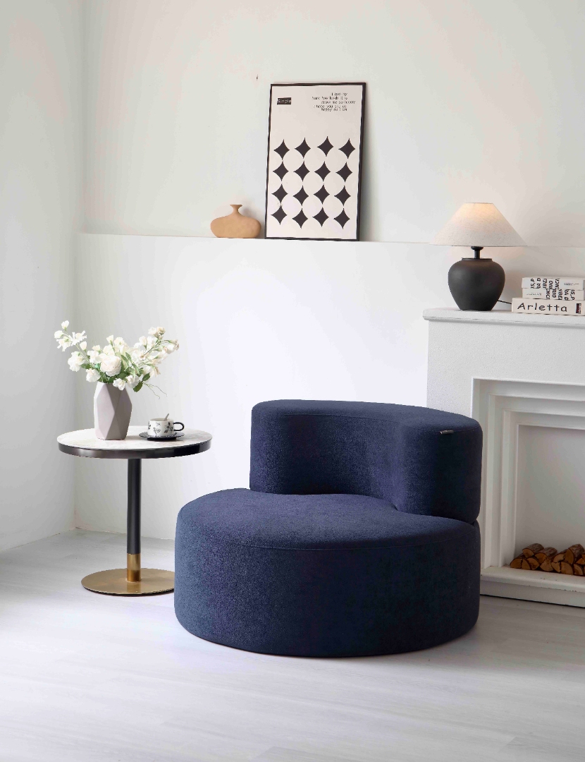 Fotoliu Clouda Soft Shape, Spuma HD, Design Organic, Ambalat Vidat, albastru - imagine 2