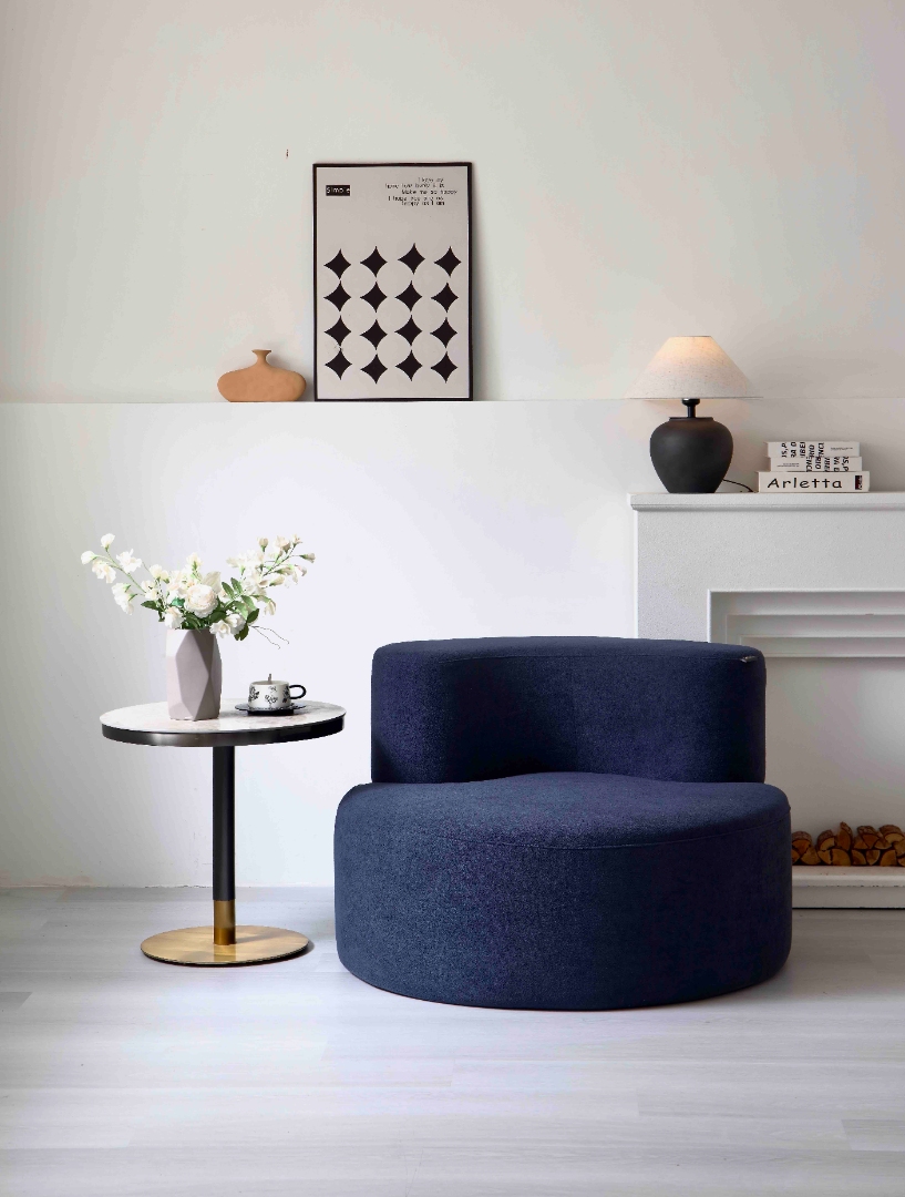 Fotoliu Clouda Soft Shape, Spuma HD, Design Organic, Ambalat Vidat, albastru - imagine 3