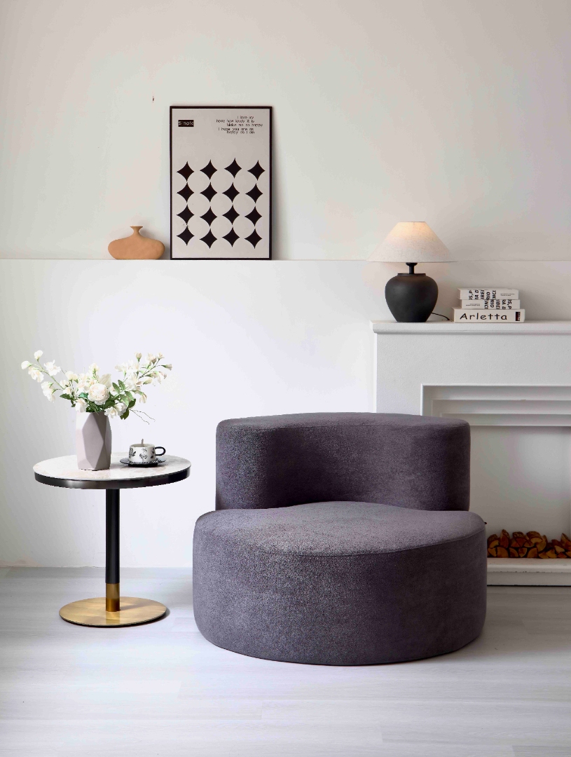 Fotoliu Clouda Soft Shape, Spuma HD, Design Organic, Ambalat Vidat, gri - imagine 2