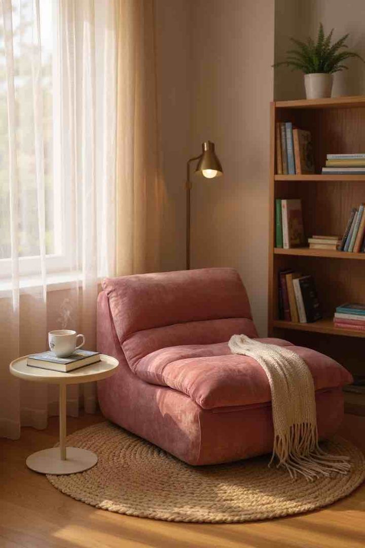 Fotoliu Aura, Spuma HD, ambalat vidat, roz - imagine 4