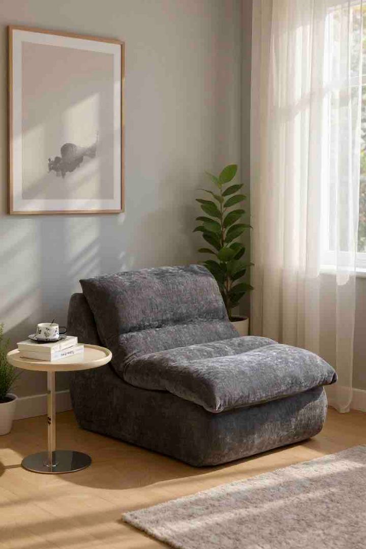 Fotoliu Aura, Spuma HD, ambalat vidat, gri - imagine 4