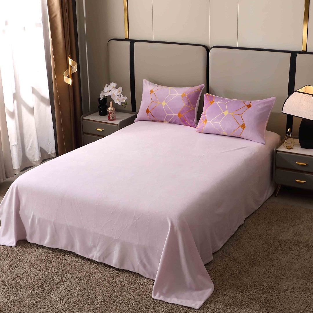 Lenjerie pat dublu, Super Pufoasa COCOLINO, 4 piese, Mov, Forme Geometrice - imagine 13