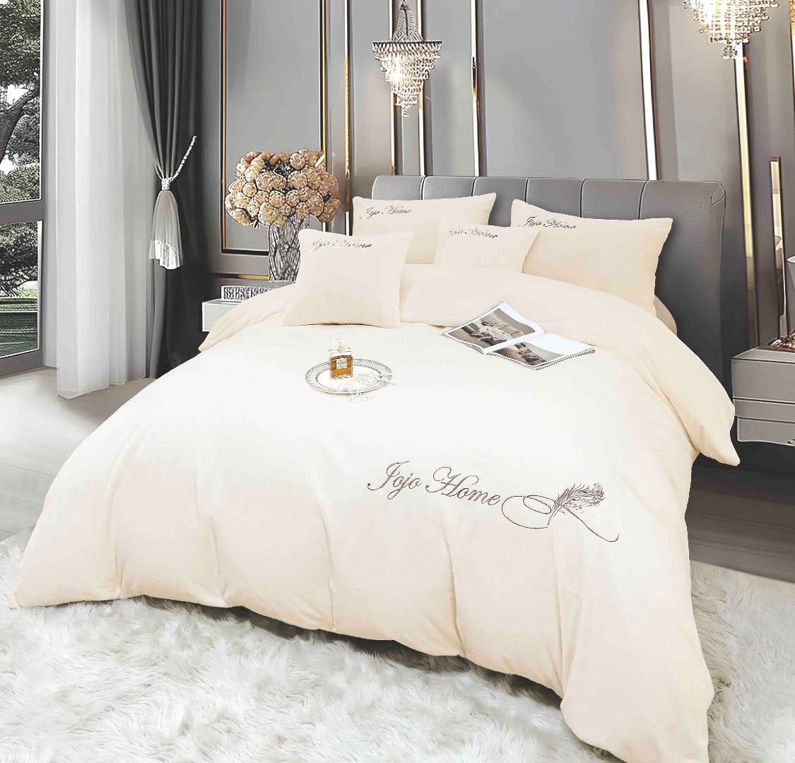 Lenjerie de pat, Soft Touch, Jojo Home, cu Blanita Short Hair, Rabbit, 200x230 cm, 6 piese, Alb - imagine 3