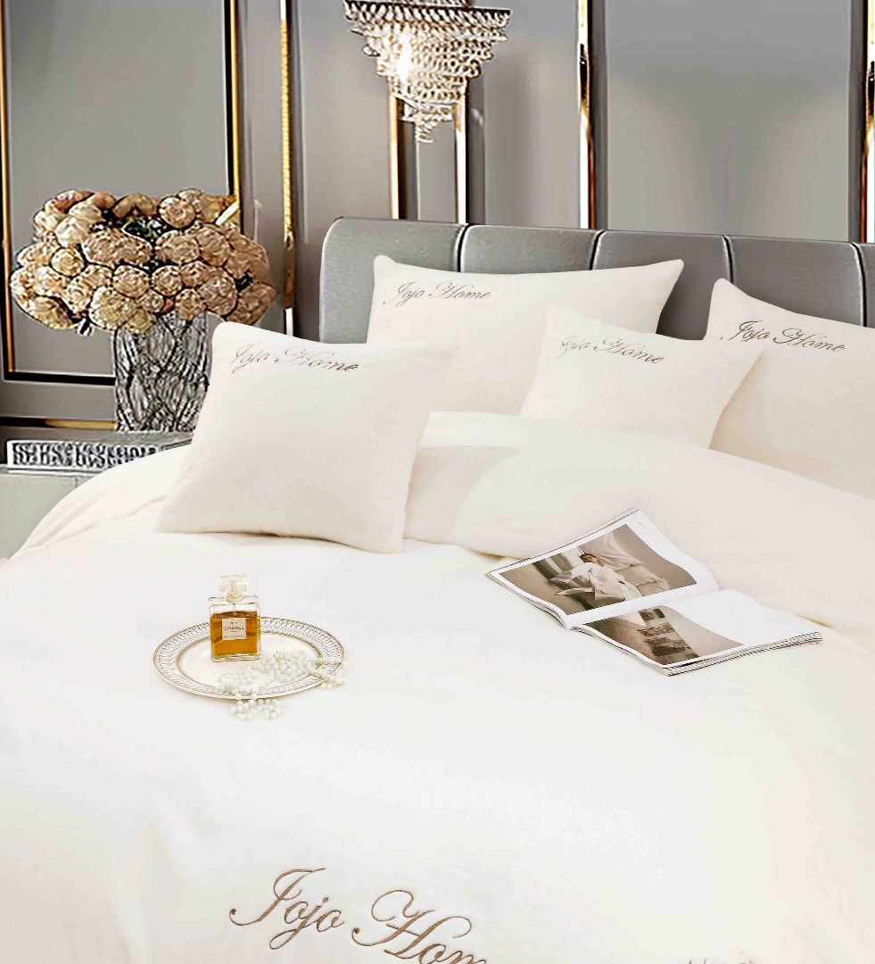 Lenjerie de pat, Soft Touch, Jojo Home, cu Blanita Short Hair, Rabbit, 200x230 cm, 6 piese, Alb - imagine 4
