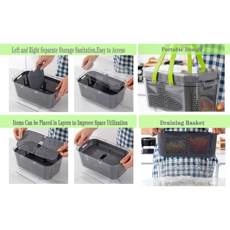 Razatoare Multifunctionala Legume si Fructe – 22 Piese, 12 Lame Interschimbabile, Inox + ABS, cu Strecuratoare si Separator de Oua - imagine 10