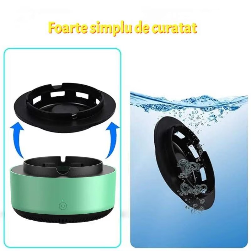 Scrumiera Inteligenta cu Absorbtie Fum si Filtru Purificator - view 6