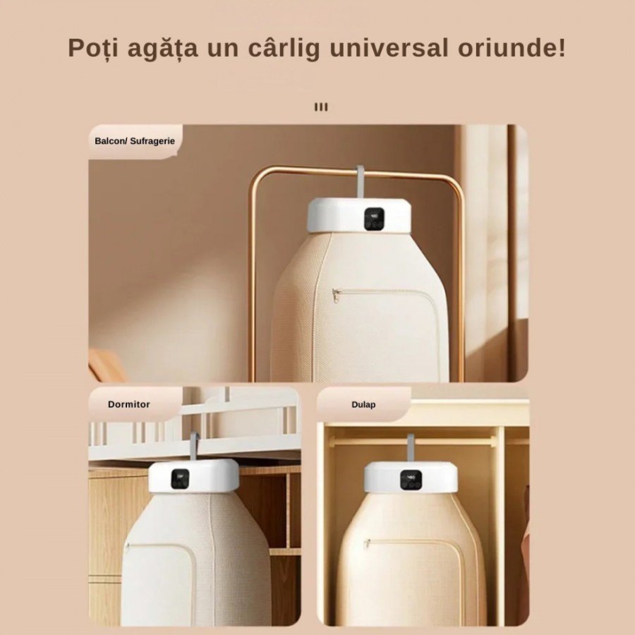 Uscator pentru haine, cu aer cald, pliabil, capacitate 10 kg, uscare rapida, sterilizare UV - imagine 5