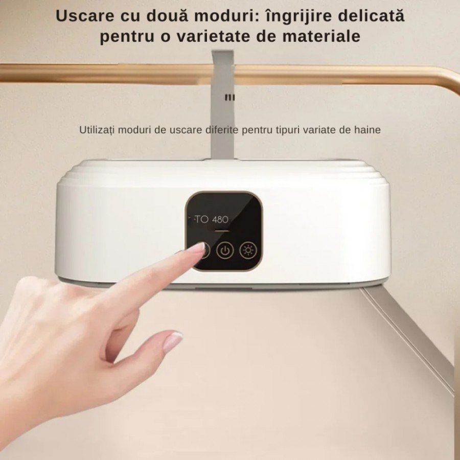 Uscator pentru haine, cu aer cald, pliabil, capacitate 10 kg, uscare rapida, sterilizare UV - imagine 7