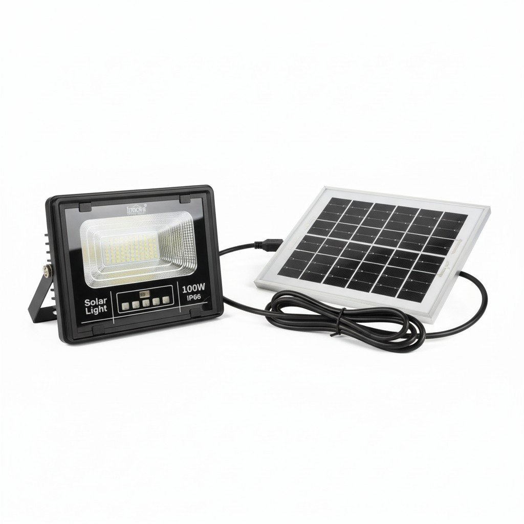 Set 4 x Proiector Solar Innova 100W , IP66 , Indicator Batarie , Telecomanda , 6500k - view 2
