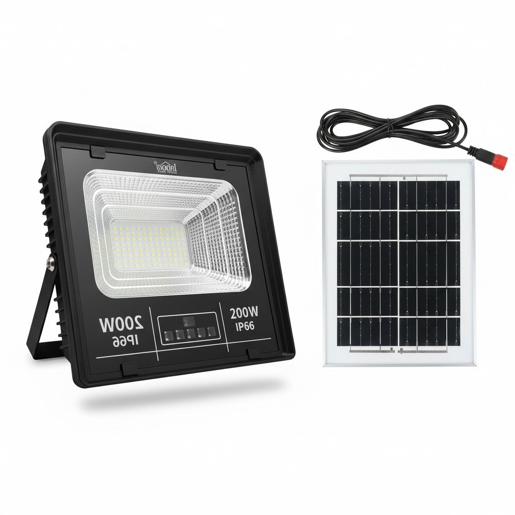 Proiector LED INNOVA 200W Cu Panou Solar si telecomanda, IP66 - view 8