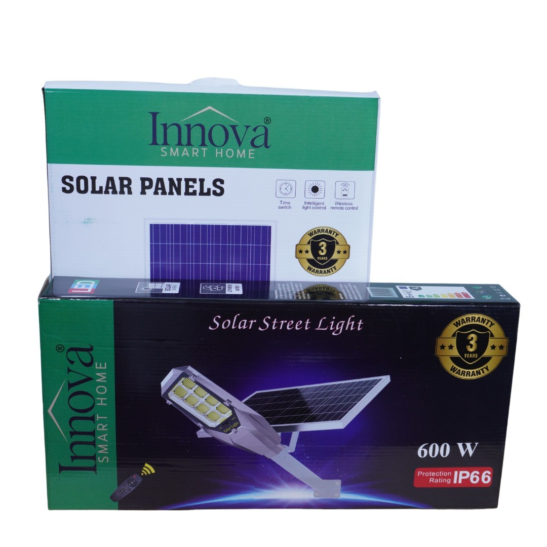 Lampa solara Aurum by Innova 600W cu panou separat, IP66, telecomanda si kit complet de instalare - imagine 9