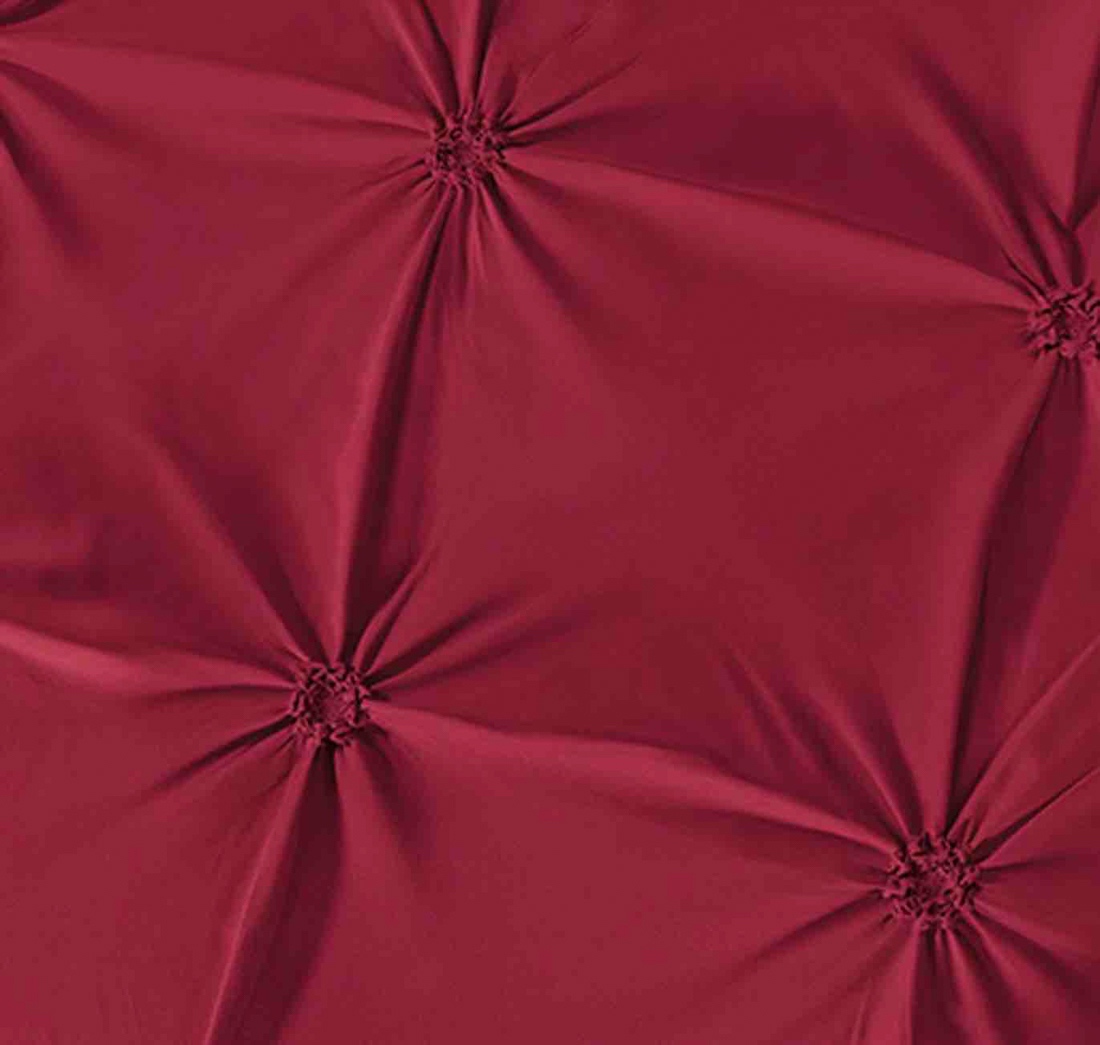 Lenjerie de Pat Premium, JOJO HOME,  Finet cu Pliuri Brodate, 6 Piese, Nesifonabila si Durabila, Grena - imagine 2