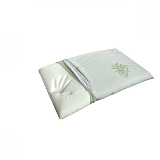 Perna Memory Foam Aloe Vera Ecologica-Antialergica 42x72x11cm, Fabricata in Romania - imagine 3