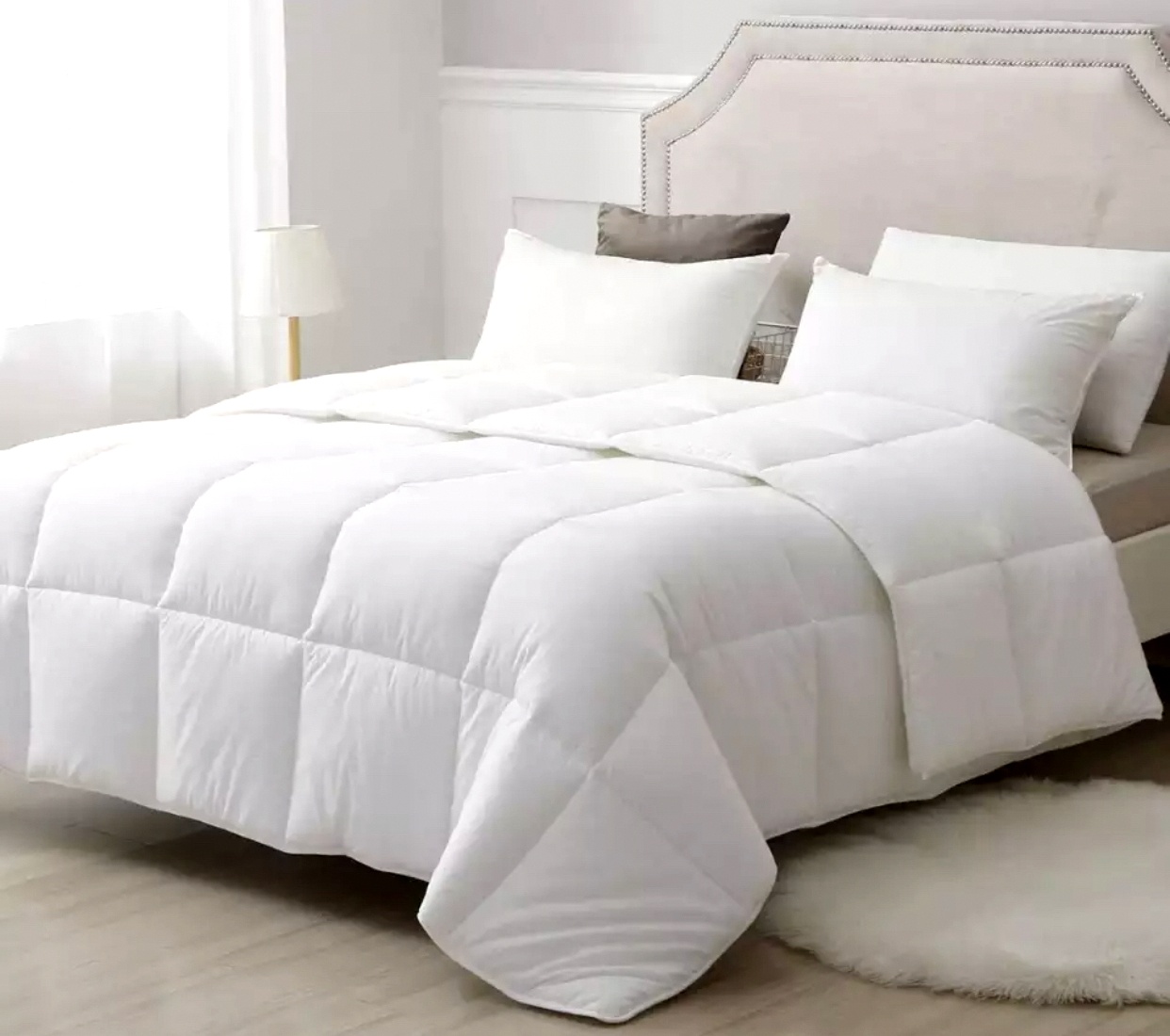 SET Pilota 180x200cm + 2 perne 50x70cm alb, Fabricate in Romania - imagine 2