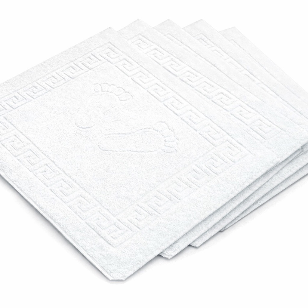 Set 5 prosoape tip Covor 50x 70cm, din 100% bumbac pakistanez,  850g, Piciorus, Alb - imagine 3