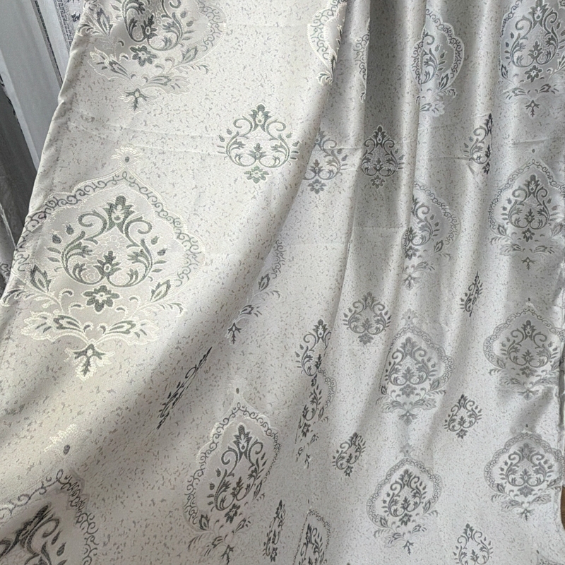 Set 2 bucati de Draperie Jacquard, Royal, 150cm latime x 270cm inaltime, cu rejansa pt sina, Gri mediu - imagine 2
